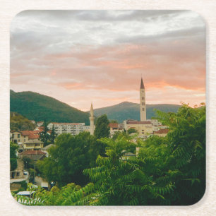Stadt Mostar - Bosnien und Herzegowina Rechteckiger Pappuntersetzer