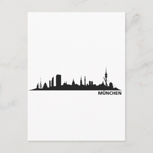 Stadt München - Skyline 1c Postkarte (Vorderseite)