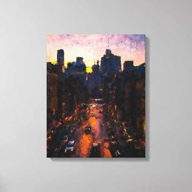Stadt nachts leinwanddruck (Vorderseite)