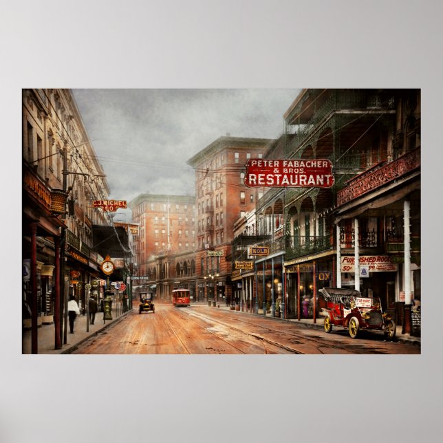 Stadt - New Orleans - Ein Blick auf St. Charles Av Poster (Vorne)