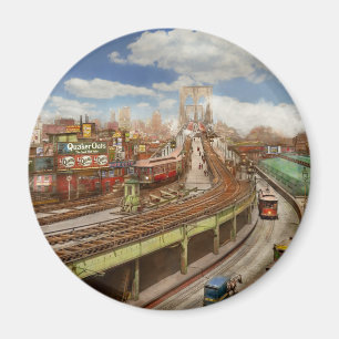 Stadt - New York - Die Brooklyn-Brücke von 1903 Magnet