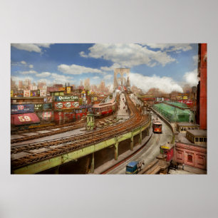 Stadt - New York - Die Brooklyn-Brücke von 1903 Poster