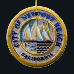 Stadt Newport Beach 2-seitige Keramik Keramik Ornament<br><div class="desc">Dieses zweiseitige Ornament ist lebendig mit verschiedenen Aussichten und macht einen großartigen Urlaub Souvenir.</div>