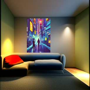 Stadt Nova Lux   AI Art Poster