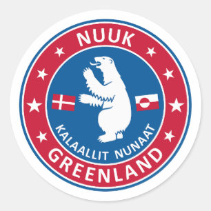 Stadt Nuuk Grönland. Abzeichen Nuuk Runder Aufkleber