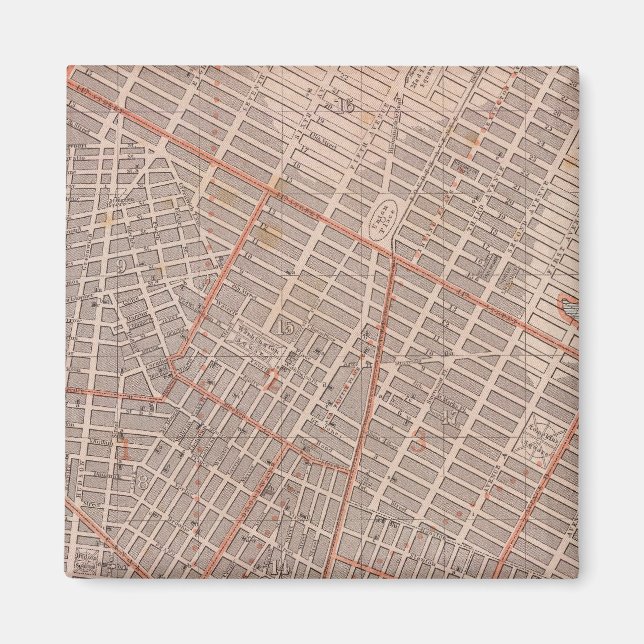 Stadt NY Atlas Karte Magnet (Vorne)