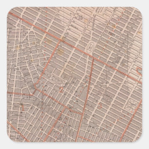 Stadt NY Atlas Karte Quadratischer Aufkleber