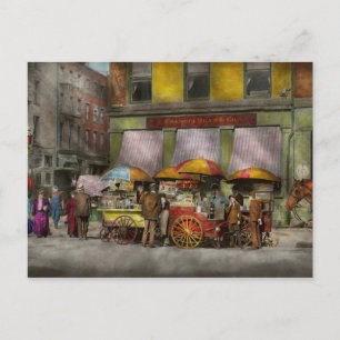 Stadt - NY- Essenskarren auf der Broadway St NY - Postkarte