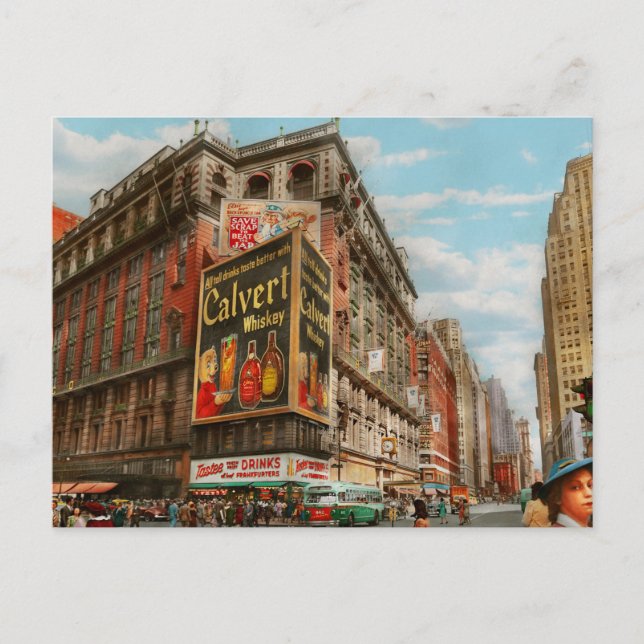 Stadt - NY - Geschmacksrichtungen und Macy's 1942 Postkarte (Vorderseite)
