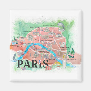Stadt Paris Frankreich Liebe-der illustrierten Magnet