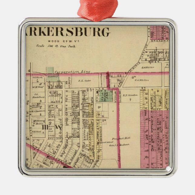 Stadt Parkersburg, West Virginia Ornament Aus Metall (Vorne)