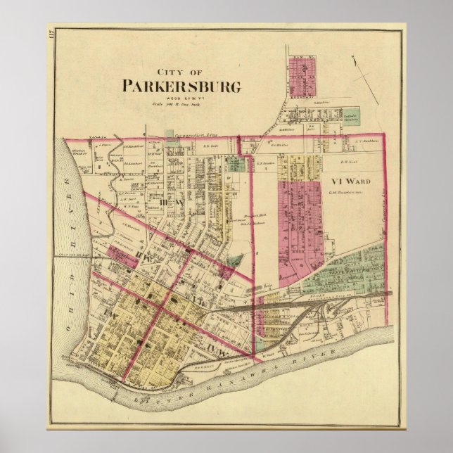 Stadt Parkersburg, West Virginia Poster (Vorne)