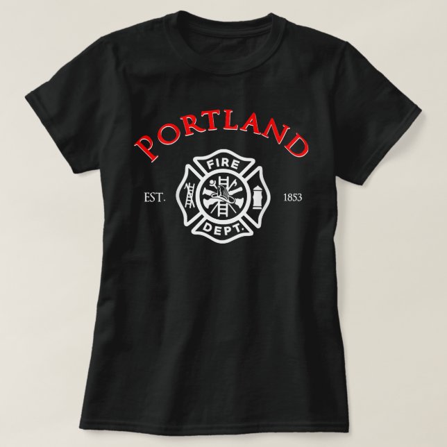Stadt Portland Feuerwehrschiff Oregon T-Shirt (Design vorne)