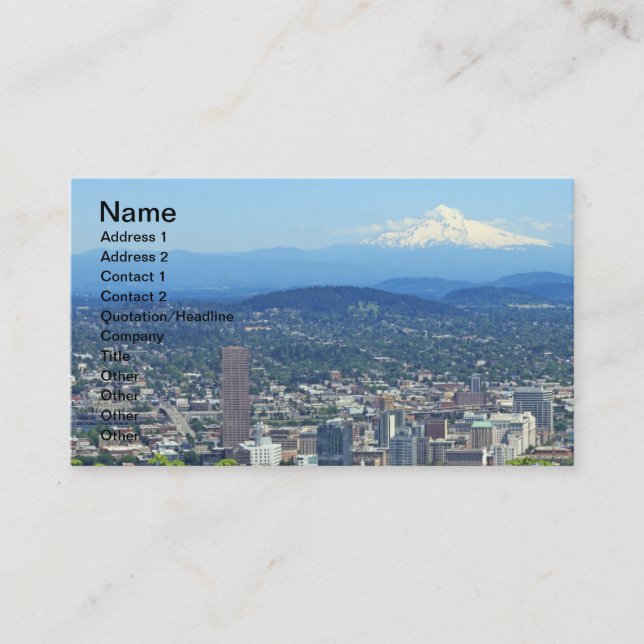 Stadt Portlands, Oregon und Mountain View Visitenkarte (Vorderseite)