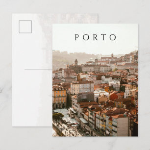 Stadt Porto, goldener Sonnenuntergang Postkarte