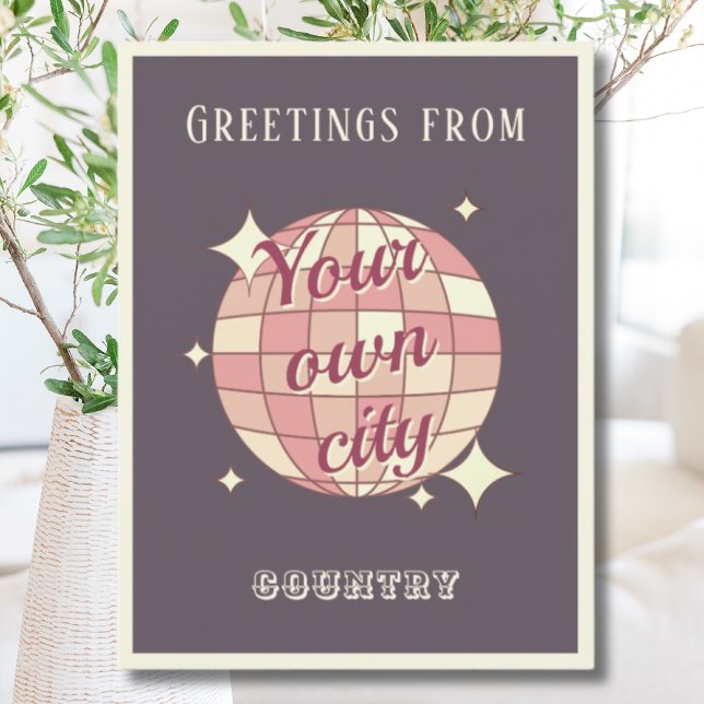 Stadt Postcard Name lila Diskothek Postkarte (Von Creator hochgeladen)