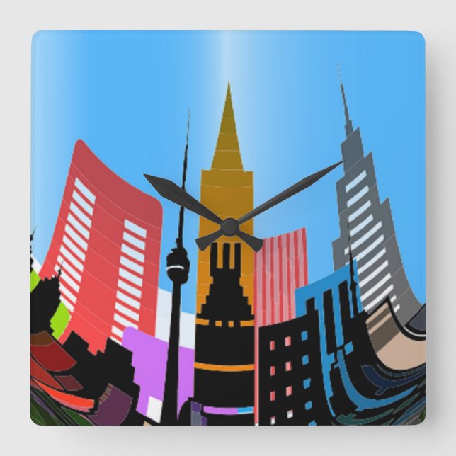 STADT QUADRATISCHE WANDUHR (Vorderseite)