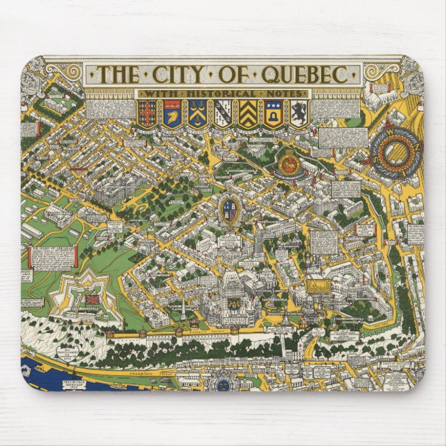 Stadt Quebec Karte Mousepad (Vorne)
