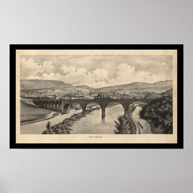 Stadt Reading PA Pennsylvania Bridge Poster (Vorne)