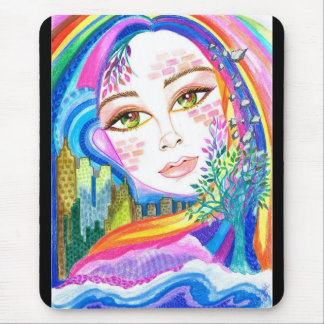 Stadt-Regenbogen-Rhapsodies-Fantasie-Kunst Mousepad
