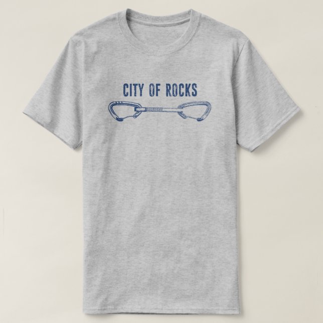 Stadt Rocks Idaho Klettersteig Schnellzug T-Shirt (Design vorne)