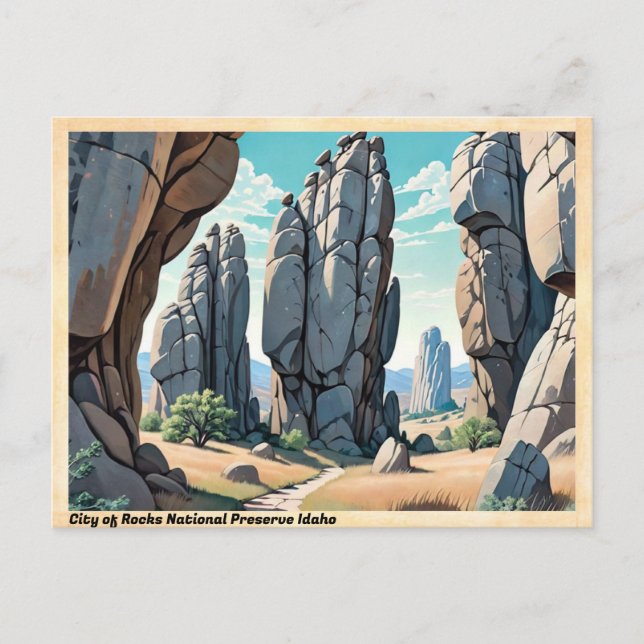 Stadt Rocks Nationalpark Idaho Vintag Postkarte (Vorderseite)