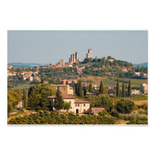 Stadt San Gimignano, Toskana, Italien Fotodruck