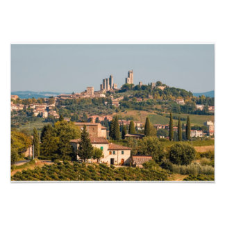 Stadt San Gimignano, Toskana, Italien Fotodruck