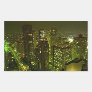Stadt Scape rechteckige Aufkleber