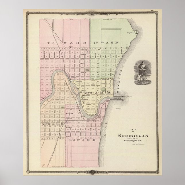 Stadt Sheboygan, Landkreis der Sheboygan Co Poster (Vorne)