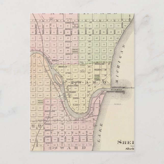 Stadt Sheboygan, Landkreis der Sheboygan Co Postkarte (Vorderseite)