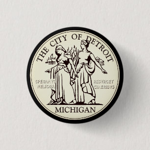 Stadt Siegel Detroit Button