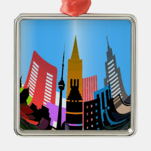 STADT SILBERNES ORNAMENT