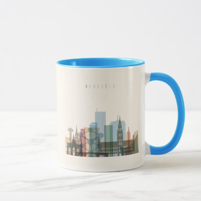 Stadt-Skyline Brüssels, Belgien | Tasse (Rechts)