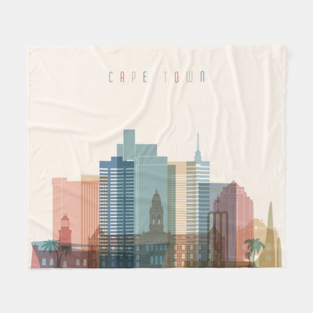 Stadt-Skyline Cape Towns, Afrika | Fleecedecke (Vorderseite (Horizontal))