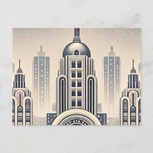 Stadt-Skyline Chanukka-Nacht-Himmel-Karte Postkarte