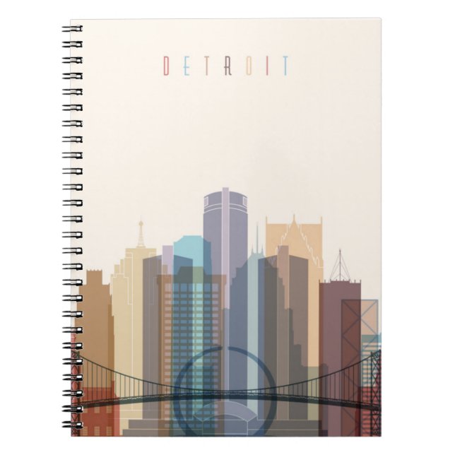 Stadt-Skyline Detroits, Michigan | Notizblock (Vorderseite)