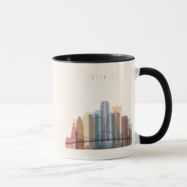 Stadt-Skyline Detroits, Michigan | Tasse (Rechts)