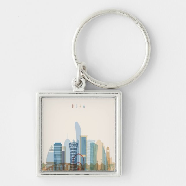 Stadt-Skyline Dohas, Qatar | Schlüsselanhänger (Vorne)
