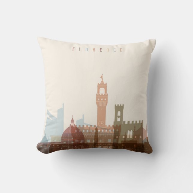 Stadt-Skyline Florenz, Italien | Kissen (Vorderseite)