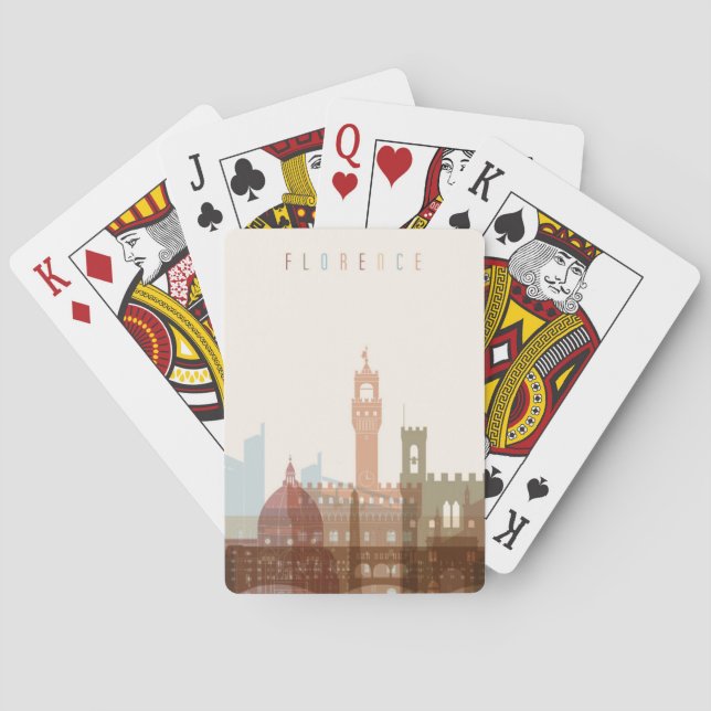 Stadt-Skyline Florenz, Italien | Spielkarten (Rückseite)