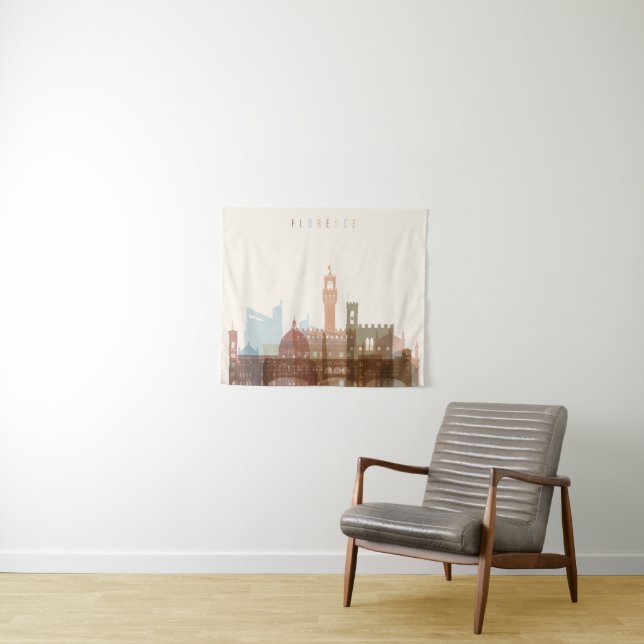 Stadt-Skyline Florenz, Italien | Wandteppich (Beispiel (Horizontal))