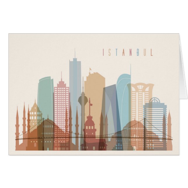 Stadt-Skyline Istanbuls, die Türkei | (Vorderseite (Horizontal))