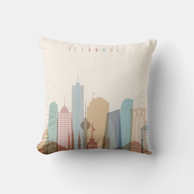 Stadt-Skyline Istanbuls, die Türkei | Kissen (Vorderseite)