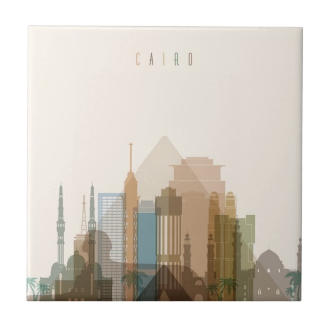 Stadt-Skyline Kairos, Ägypten | Fliese (Vorderseite)