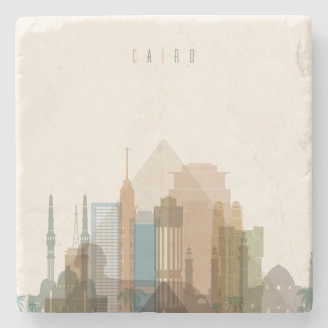 Stadt-Skyline Kairos, Ägypten | Steinuntersetzer (Vorderseite)
