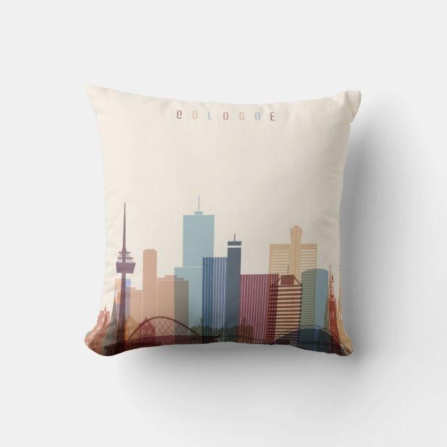 Stadt-Skyline Kölns, Deutschland | Kissen (Vorderseite)