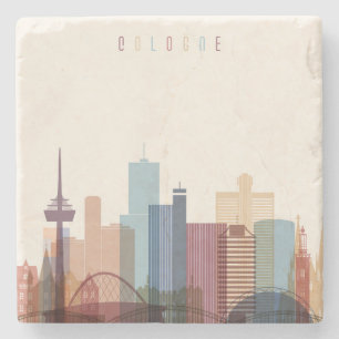 Stadt-Skyline Kölns, Deutschland   Steinuntersetzer