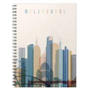 Stadt-Skyline Melbournes, Australien Notizblock