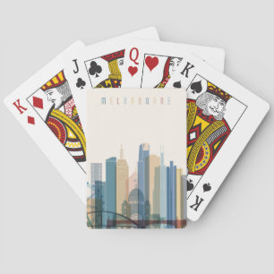 Stadt-Skyline Melbournes, Australien   Spielkarten
